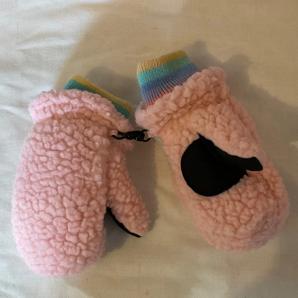 Weatherproof Pink Fleece Kids Mittens